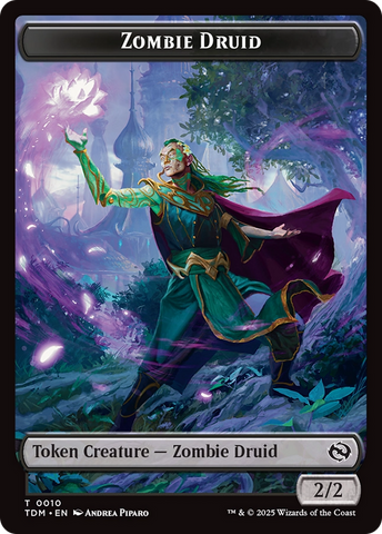Zombie Druid // Treasure Double-Sided Token [Tarkir: Dragonstorm Tokens]