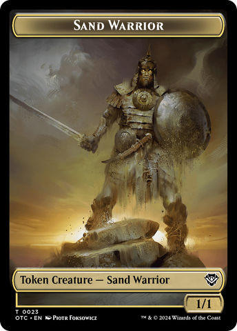 Plant // Sand Warrior Double-Sided Token [Outlaws of Thunder Junction Commander Tokens]