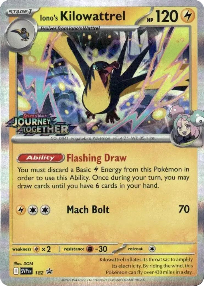 Iono's Kilowattrel (Prerelease) [Scarlet & Violet: Black Star Promos]