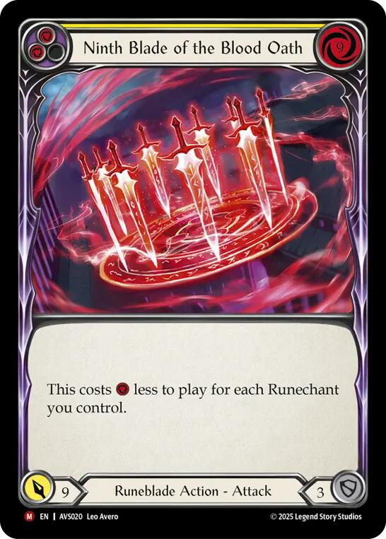 Ninth Blade of the Blood Oath (Yellow) [AVS020] (Armory Deck: Legends Viserai)