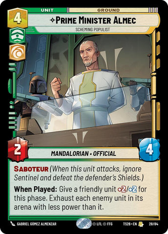 Prime Minister Almec - Scheming Populist (28/84) (28/84) [Twin Suns]