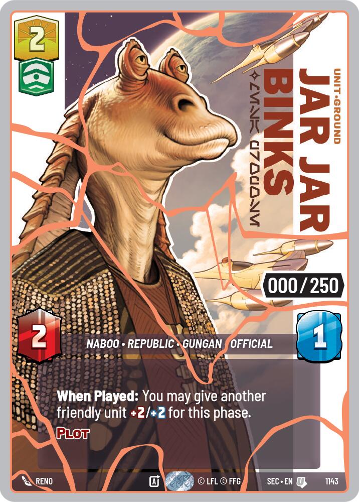 Jar Jar Binks - Mesa Propose (1143) (Serialized) (Rose Gold) (1143) [Secrets of Power]