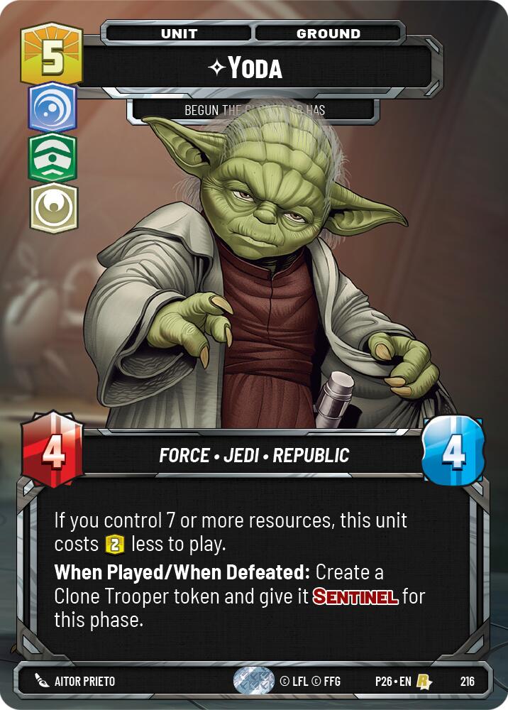 Yoda - Begun, the Clone War Has (216) (Foil) (216) [Sector and Regional Promos: Season 2]