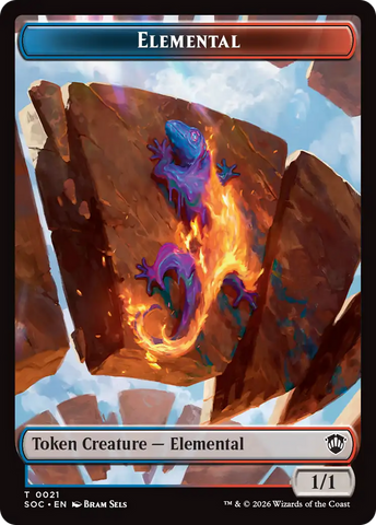Elemental (0021) // Phyrexian Myr Double-Sided Token [Secrets of Strixhaven Commander Tokens]