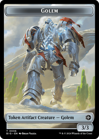 Golem // Plot Double-Sided Token [Outlaws of Thunder Junction: The Big Score Tokens]