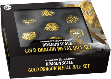 Gold Dragon Metal Dice Set