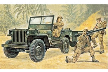 Italeri 1:35 Willys MB Jeep with Trailer