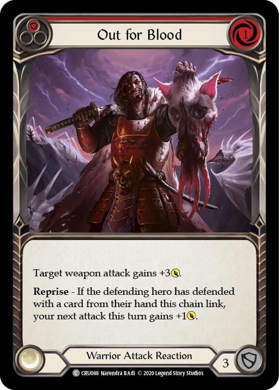 Out for Blood (Red) [CRU088] (Crucible of War)  1st Edition Rainbow Foil