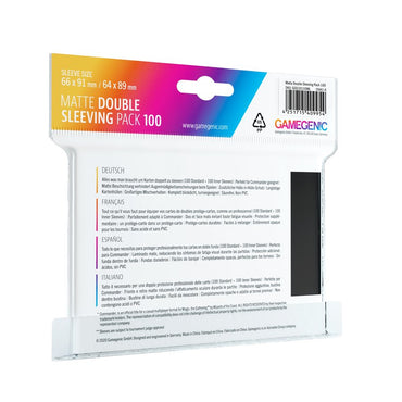 Gamegenic Matte Black Double Sleeving Pack 100CT